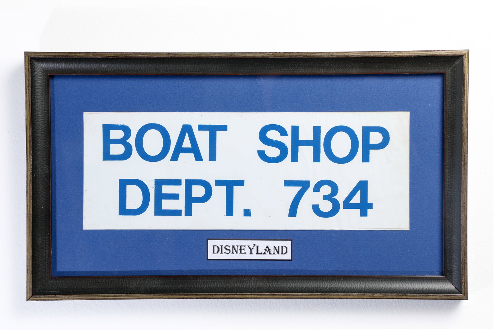 Disneyland - “Boat Shop Department 734” Decal (1980s).: This decal clearly identified the area where Jungle Cruise Tramp Steamers and other boats were repaired - “Boat Shop Department 734” in Backstage Disneyland! Backstage signs are rarely seen by