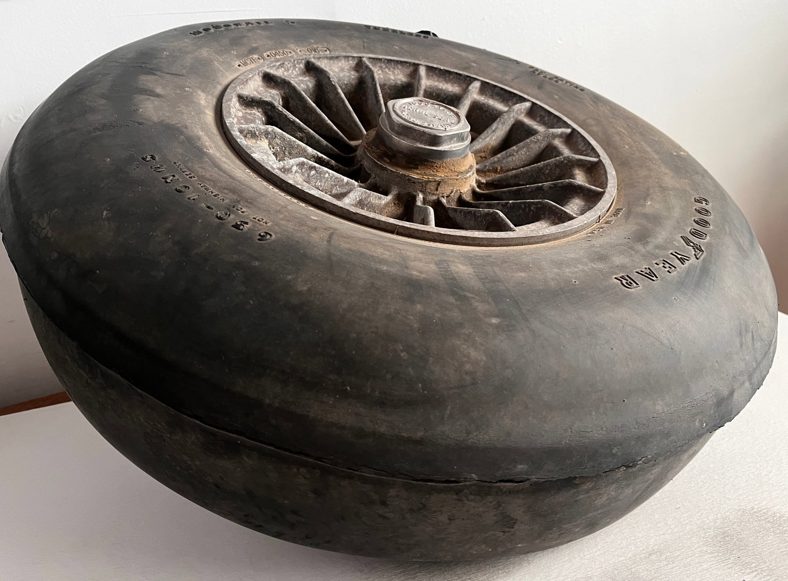 Disneyland - Monorail Load Tire Wheel (Walt Disney, c. 1970s-1980s).: "New wonders from Walt Disney's Magic Kingdom!" This large load wheel helped propel the most-magical "highway in the sky" and "high-speed transportation of the future" - the Disneyland Monorail! In 19