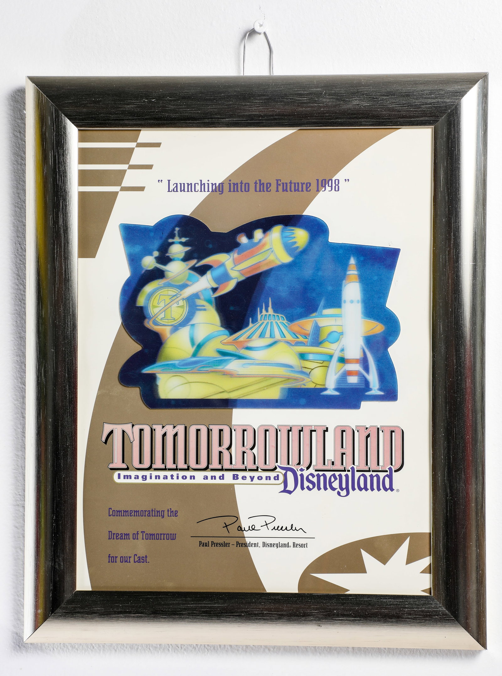 Disneyland - New Tomorrowland Commemoration Cast Member Certificate (1998) (1 of 4)