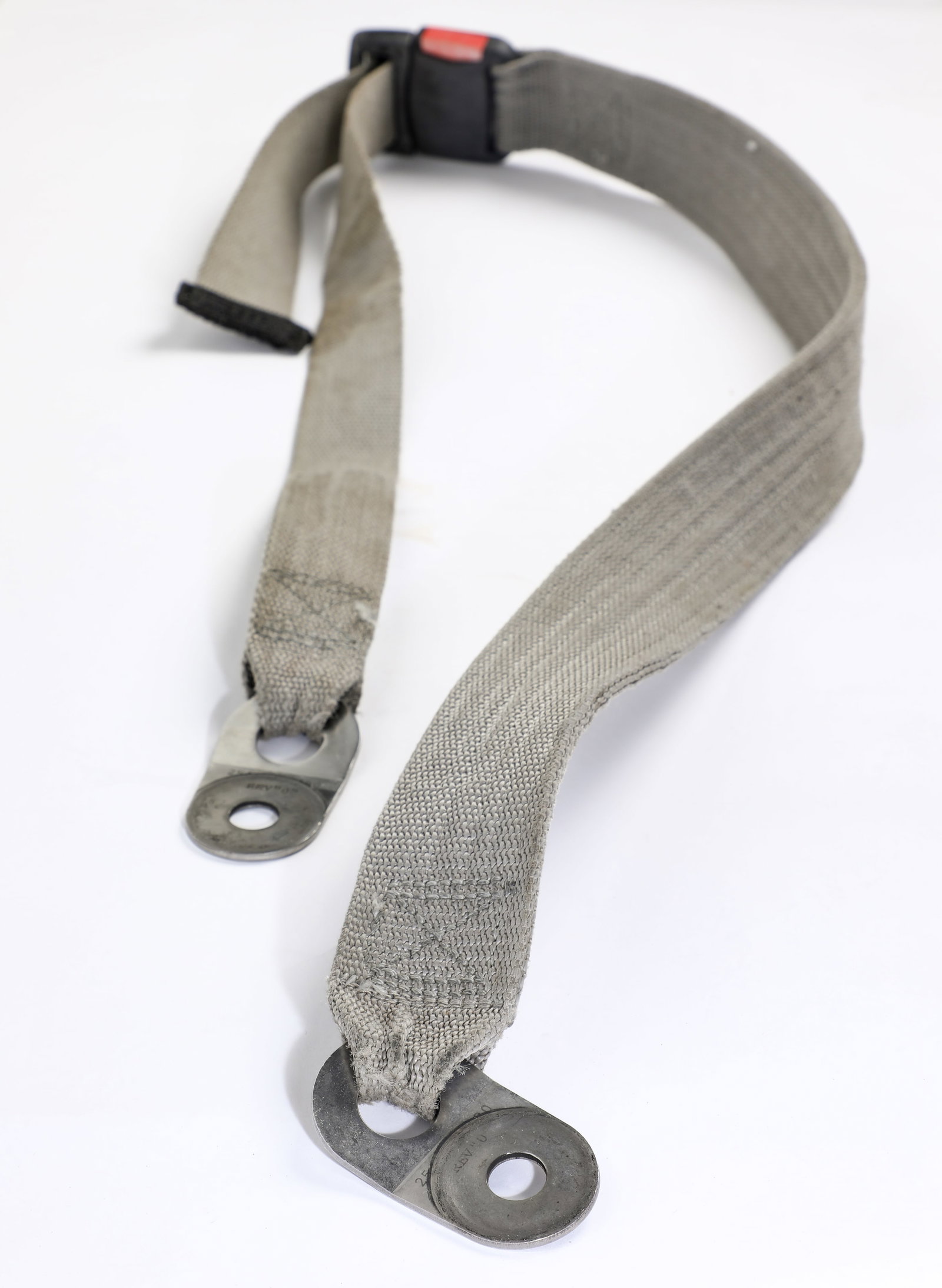 Disneyland - Autopia Mark VII Seatbelt (1967-1999).: "Please keep your hands, feet, arms and legs inside the vehicle at all times." This seat belt assured that passengers “remained seated” on the Autopia at Disneyland Park! This special design w