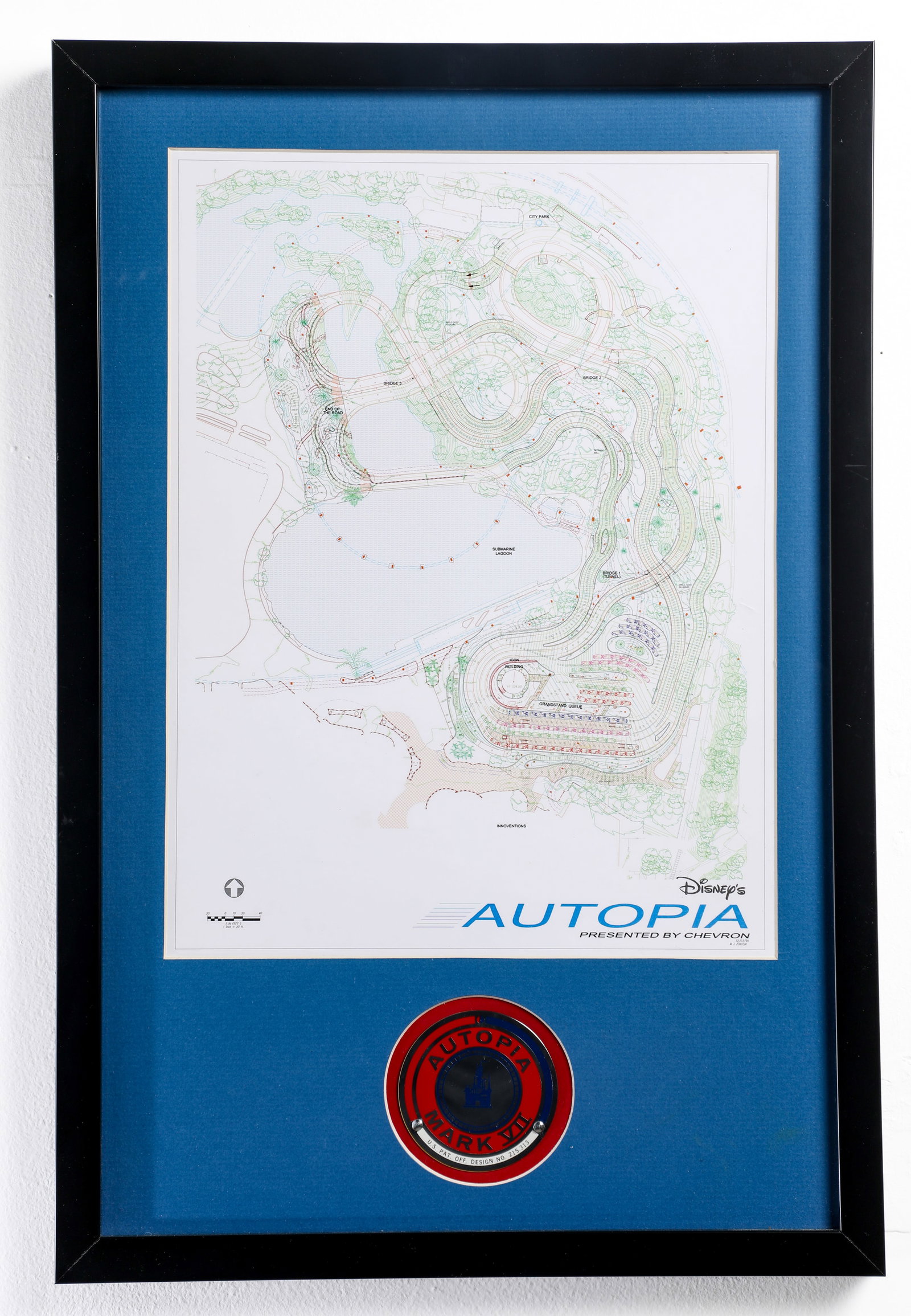 Disneyland - Autopia Mark VII Emblem Badge Ornament (Walt Disney, 1967-2000). (1 of 4)