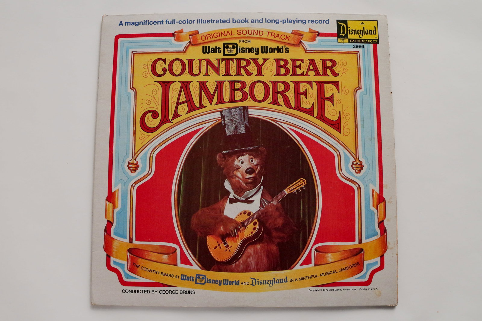 Walt Disney World - Country Bear Jamboree LP Vinyl Record (1972): The one, and only original, "Five Bear Rugs" quintet headlines this vintage record of the Country Bear Jamboree at Disneyland and Walt Disney World! “The Wildest Show In The Wilderness” was an