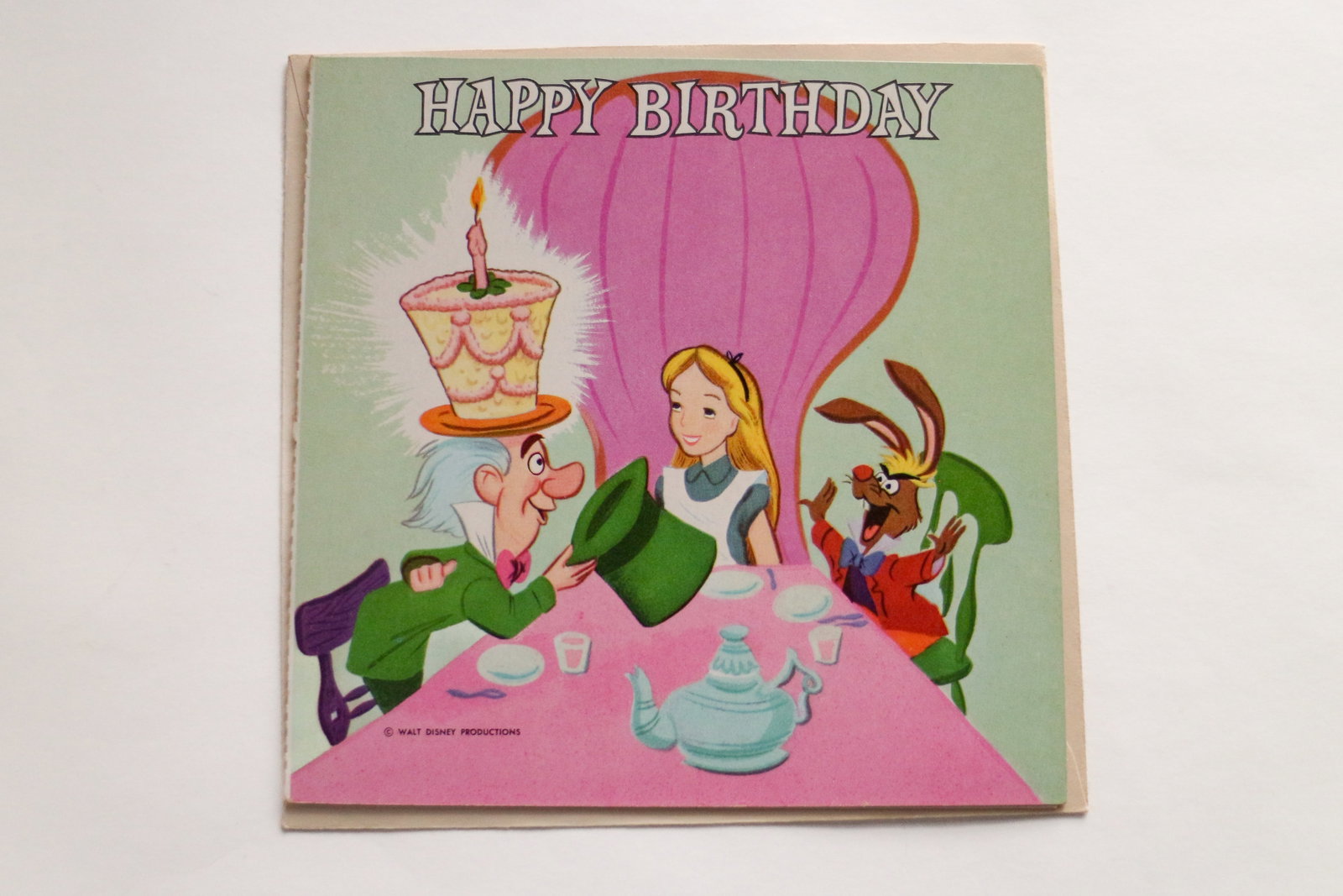 Alice in Wonderland “Happy Birthday” Record Card (Disney, 1960s) (1 of 5)