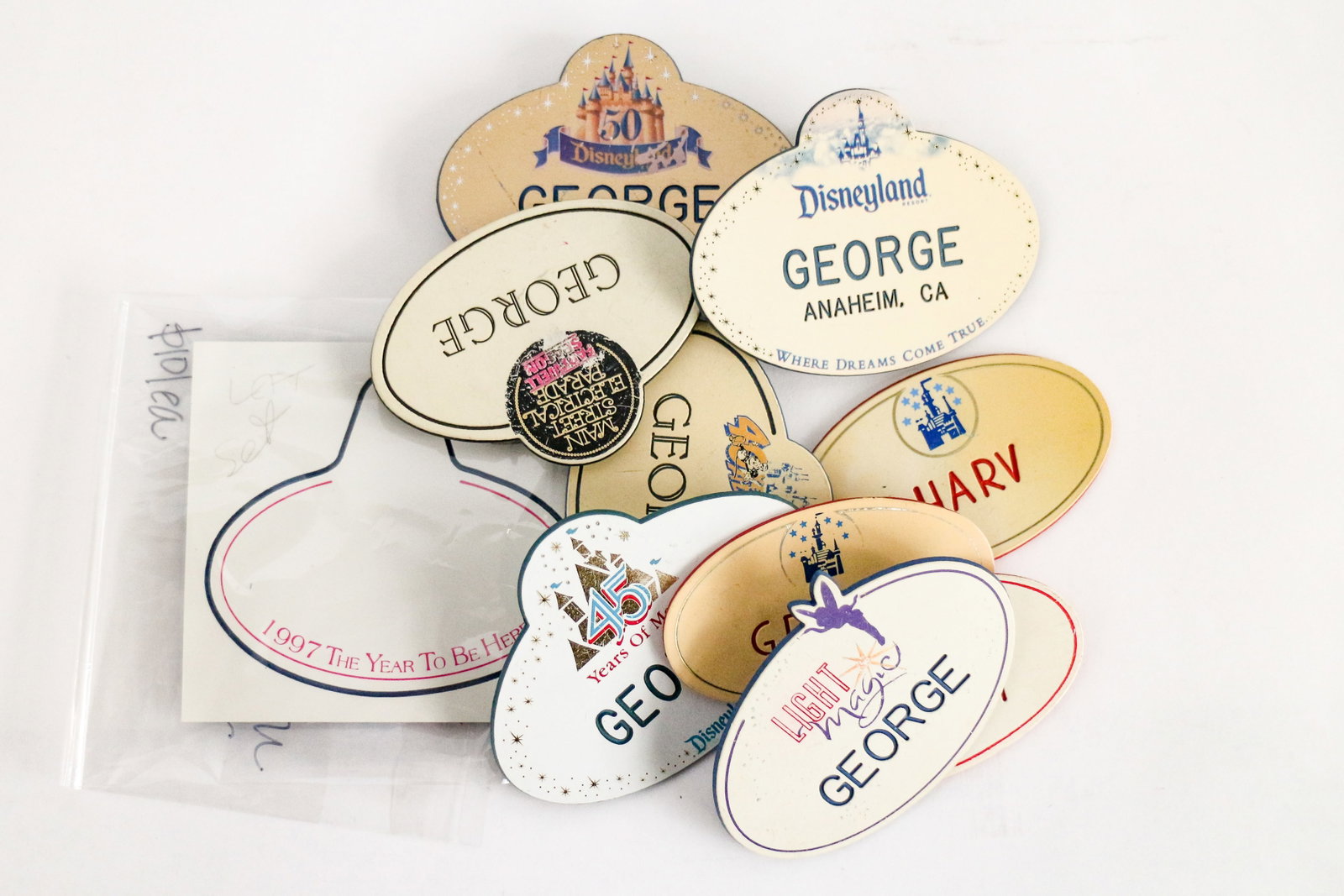 Disneyland Cast Member 10-Nametag Collection + RARE Prototype (1960s-2005) (1 of 8)
