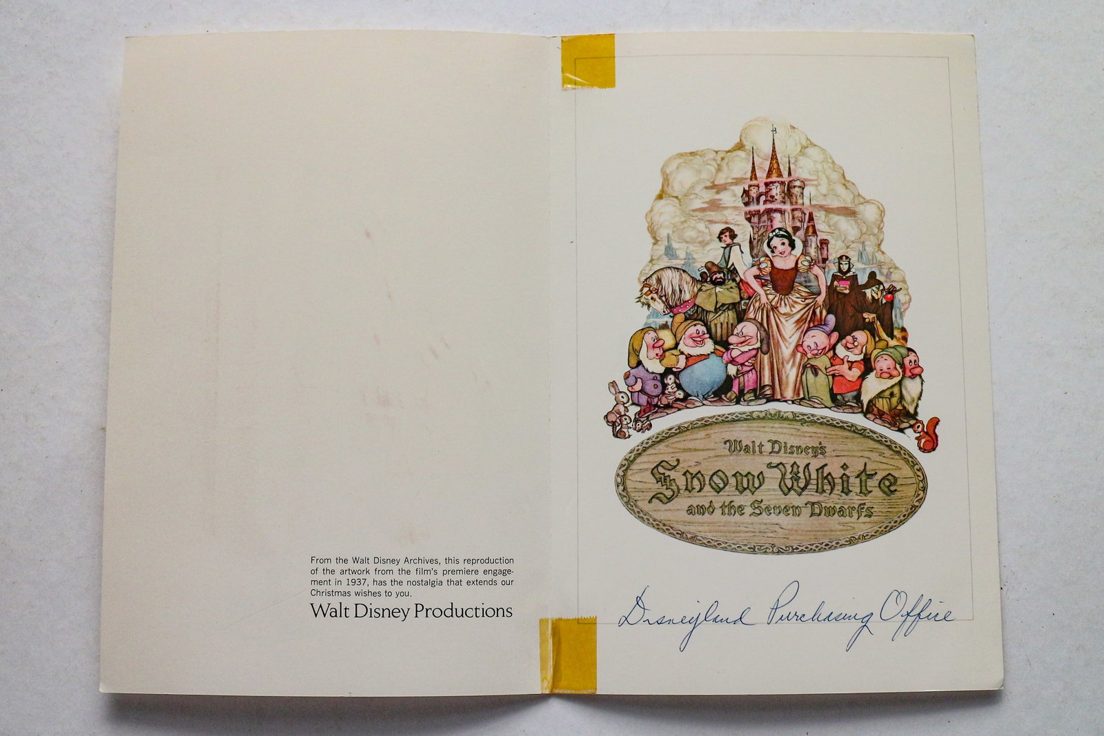 Disneyland Resort - Snow White Calendar Christmas Card (1976) (1 of 5)