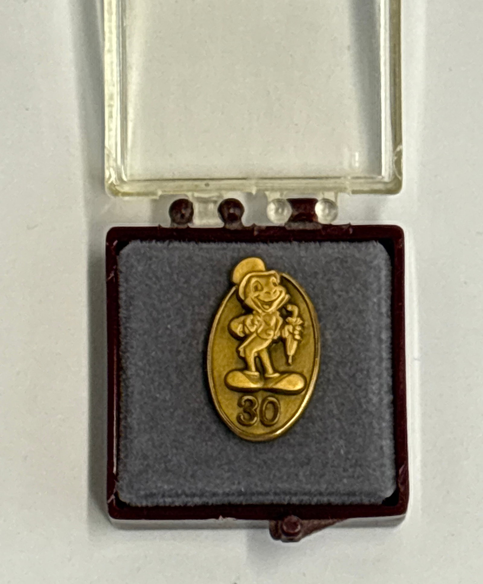 Disneyland Cast Member 30-Year Jiminy Cricket Pin Service Award (1990s) (1 of 1)