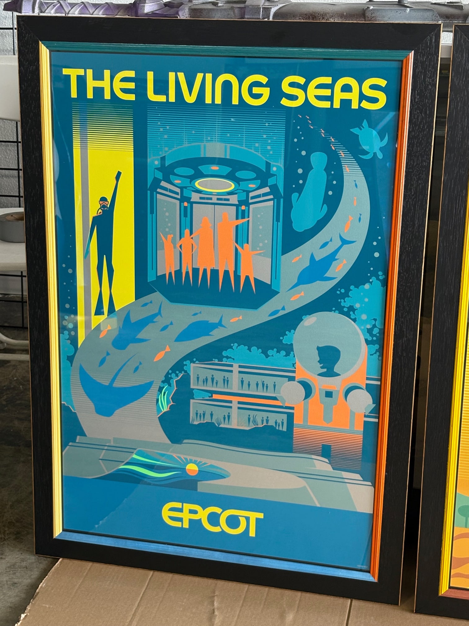 EPCOT - "The Living Seas" SOLD-OUT Serigraph Poster (Walt Disney, 2019): Subsea explorers embark on an adventure into the earth's greatest frontier: the oceans, for this large, retired serigraph print, released through “The Living Waters” Collection of ShopDisney! 