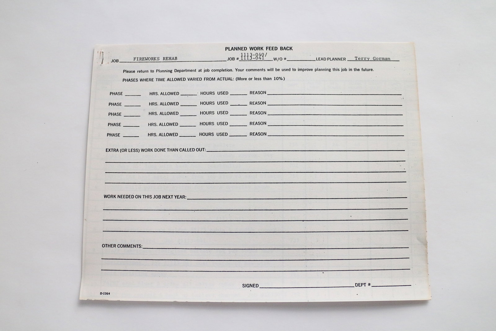 Disneyland - Maintenance Records & Fireworks Rehab Sheets (1982): This collection of maintenance forms helped with preventative care, overhauls, and compliance for the various adventures and experiences at Disneyland! At Disneyland Park, safety is highly