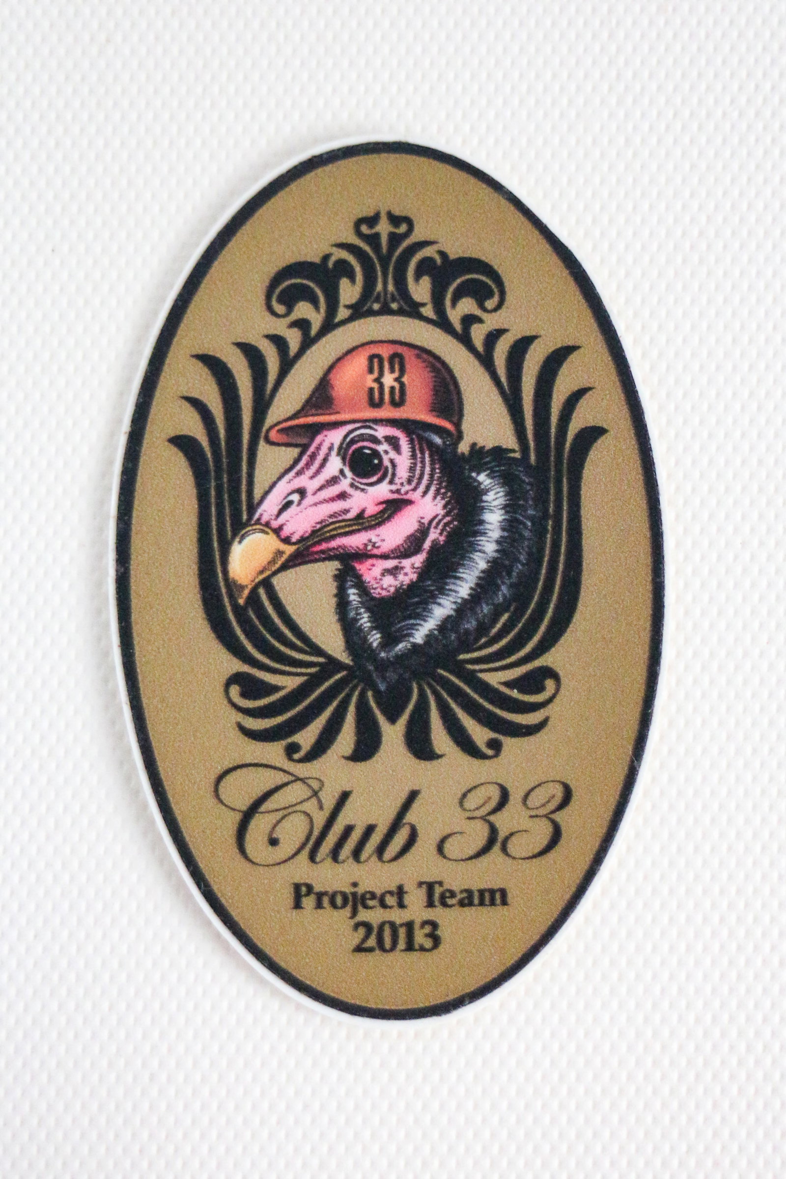 Disneyland - Walt Disney Imagineer “Club 33” Project Team Decal (2013): This decal stars Alfred The Vulture, the mascot of the historic renovation of the original Club 33 at Disneyland! When Walt Disney’s Club 33 first opened, one talkative hungry vulture presided over