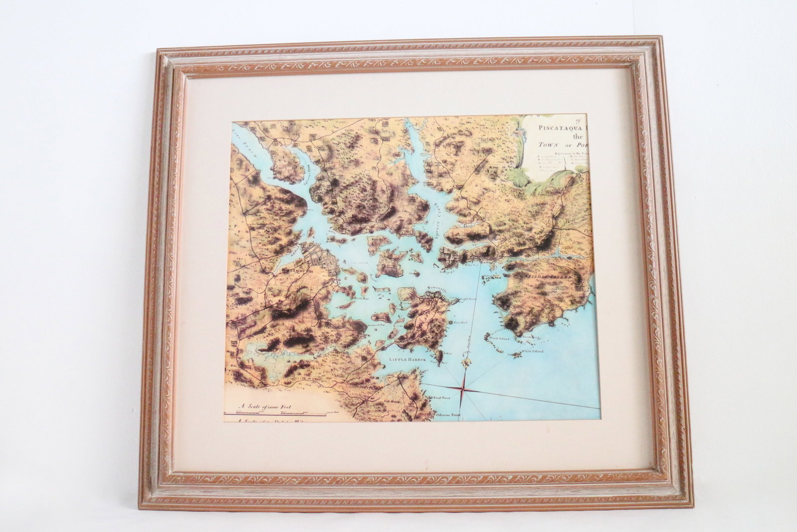 Walt Disney World - Grand Floridian Decorative Map Print (Walt Disney, 1988-1990s): This map of Piscataqua enhanced the story of the Grand Floridian Resort & Spa at Walt Disney World! Disney’s grand Floridian resort and spa opened at stores in 1988, inspired by resorts that grace P