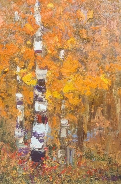 Golden Hour, Kira Fercho: This original painting was made by Kira Fercho at Kira Fercho Studio in Big Sky. Kira only does originals. Keep this piece or trade in for a larger piece/commission of your choice.
