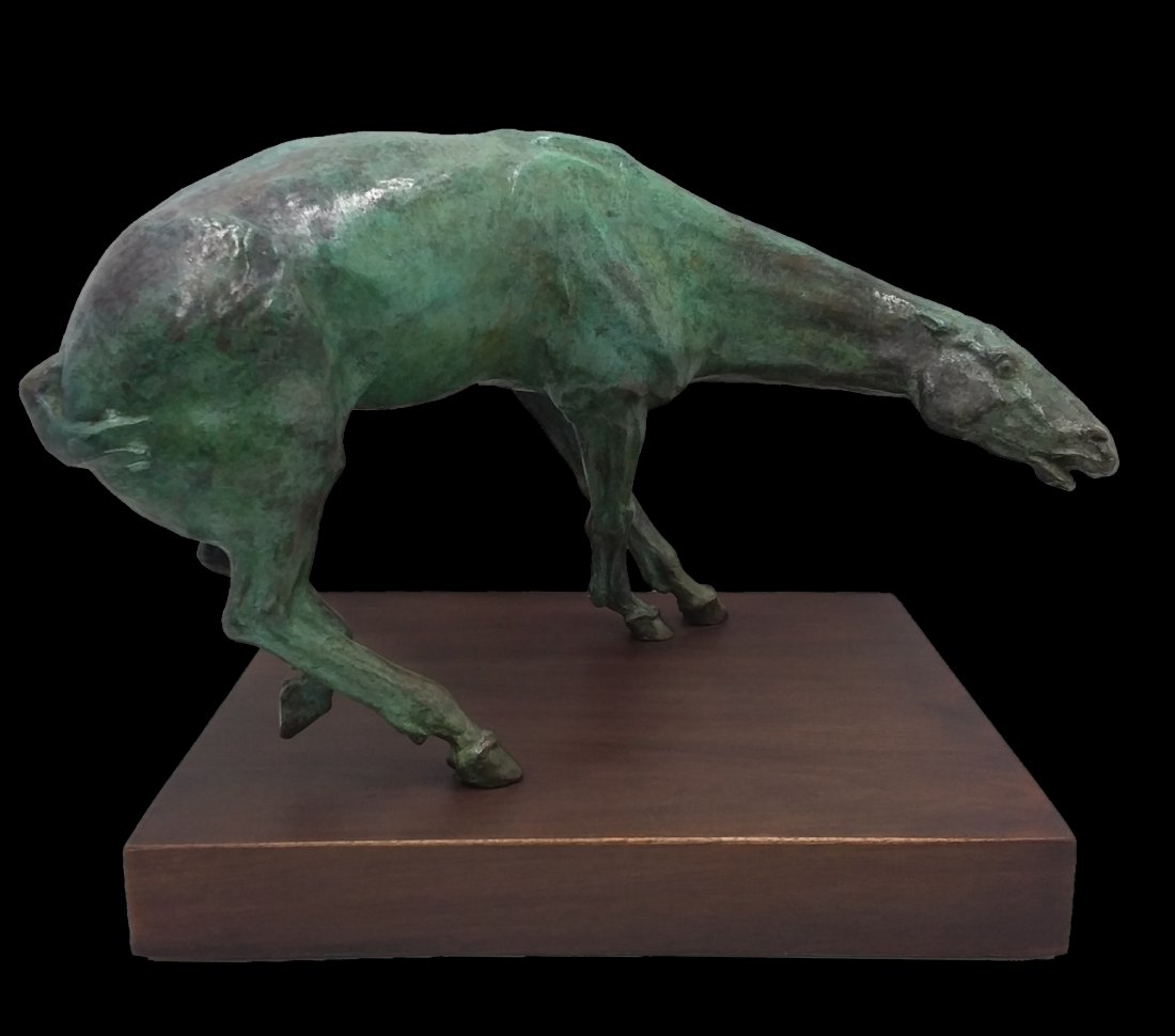 Gary Weisman (American, B. 1952) Bronze Horse Sculpture: Detailed Horse Bronze Sculpture signed Gary Weisman, who creates historically inspired bronzes with a contemporary twist. Hallmark: G. Weisman(c)see Photo