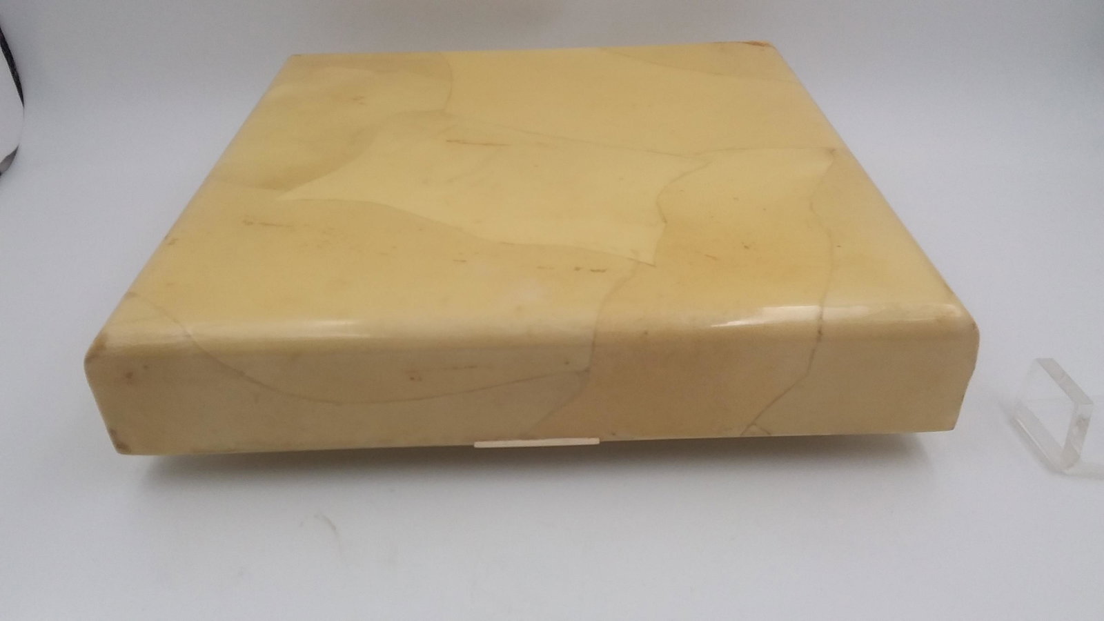 Mid Century Modern Goat Skin Hinged Box Manner of Karl: Mid Century Modern Authentic Goat Skin Hinged Box in the Manner of Karl Springer, unsigned. Measures approximately 3" tall x 13" x 12.5"