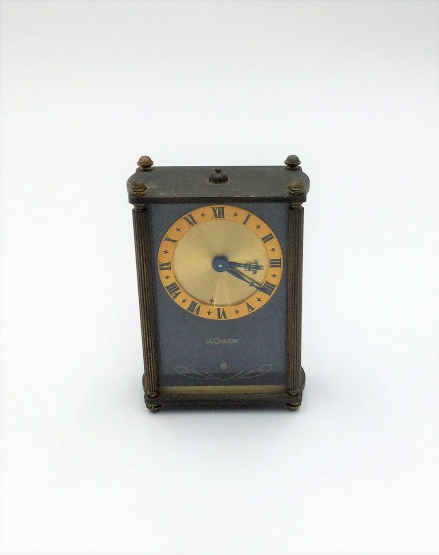 Jaeger Le Coultre 8 Day Alarm Clock: Jaeger Le Coultre 8 Day Alarm Clock. It is approximately 3.75 inches in height and 2.5 inches wide, currently in working condition. Free pick-up at our warehouse. Shipping is done by a 3rd party shipp