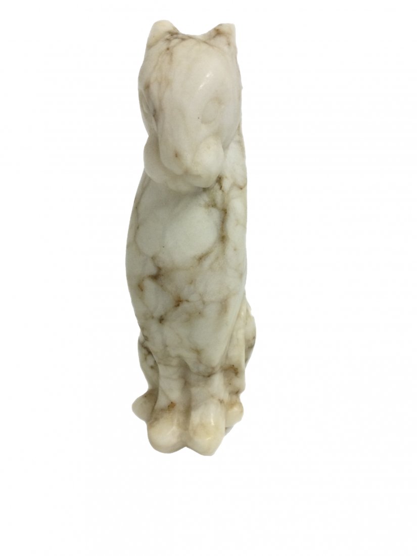 1970s USSR Marble Sculpture of Cat/Panther: 1970's USSR Marble Sculpture of Cat/Panther. Measures 7 Tall x 2.25 wide x 3 deep, weight 1.11 pounds