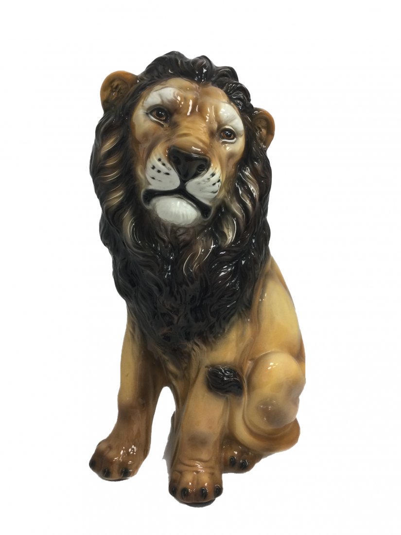Large Italian Porcerlain Lion Sculpture (1 of 6)