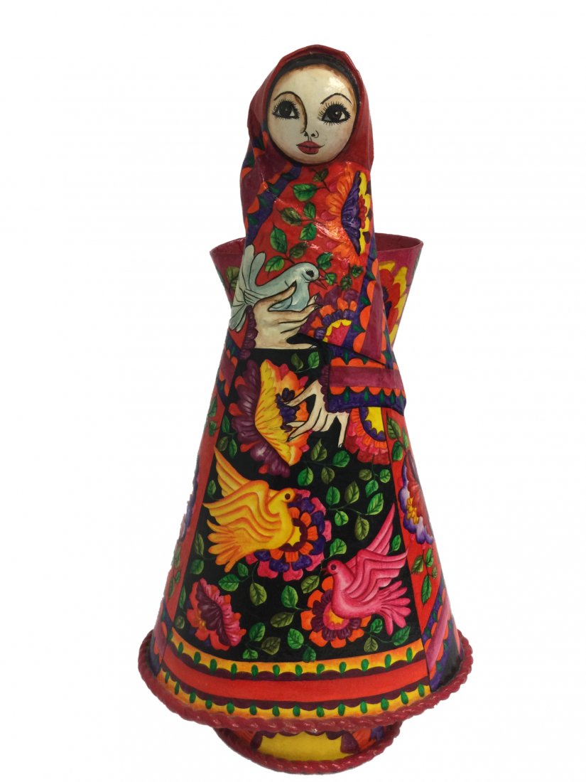 Abelardo Ruiz Mexican Papier Mache Figural Basket (1 of 6)