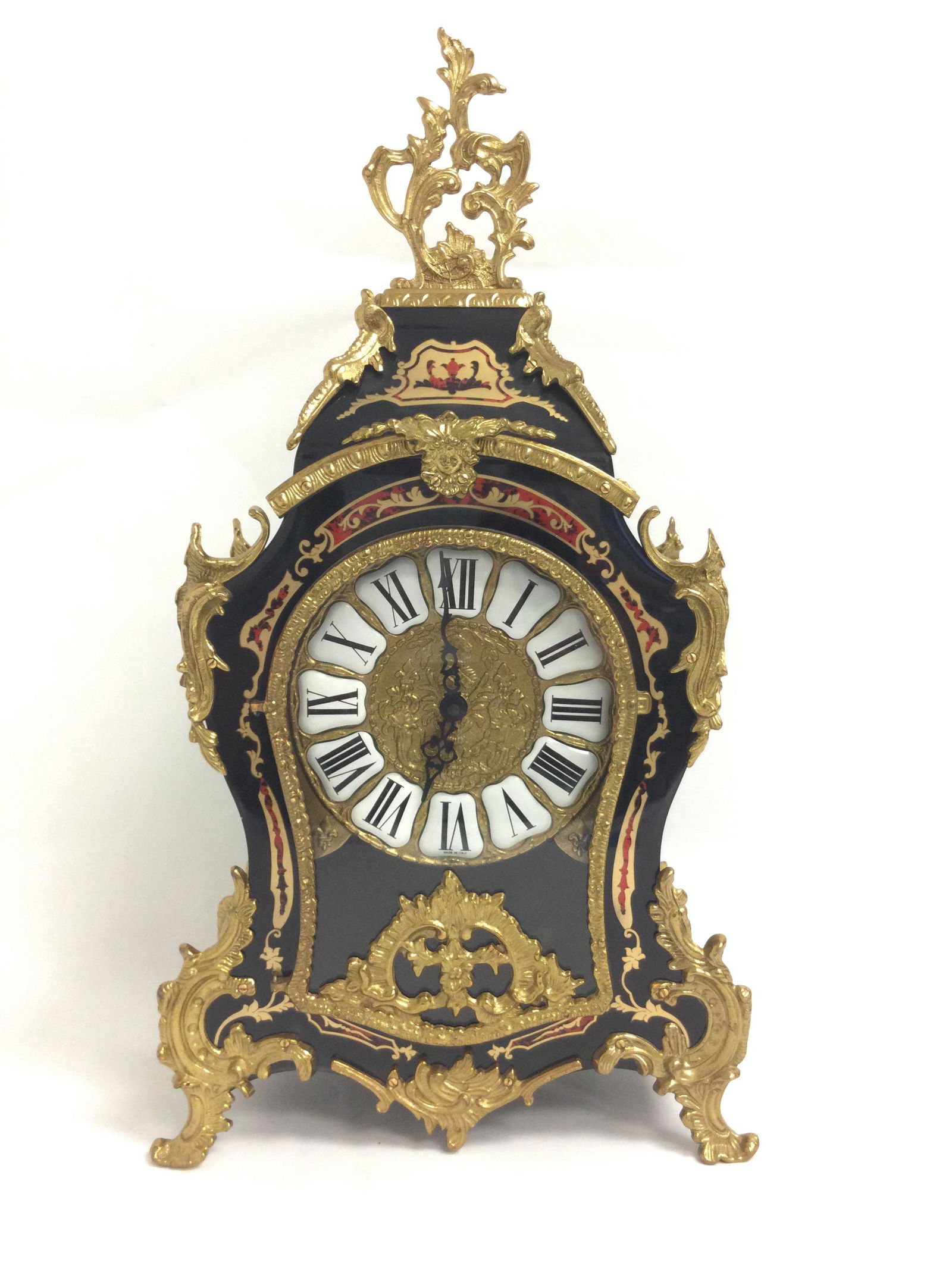 Italian Mantle Clock Gilt Bronze & Faux Tortoise Shell (1 of 6)