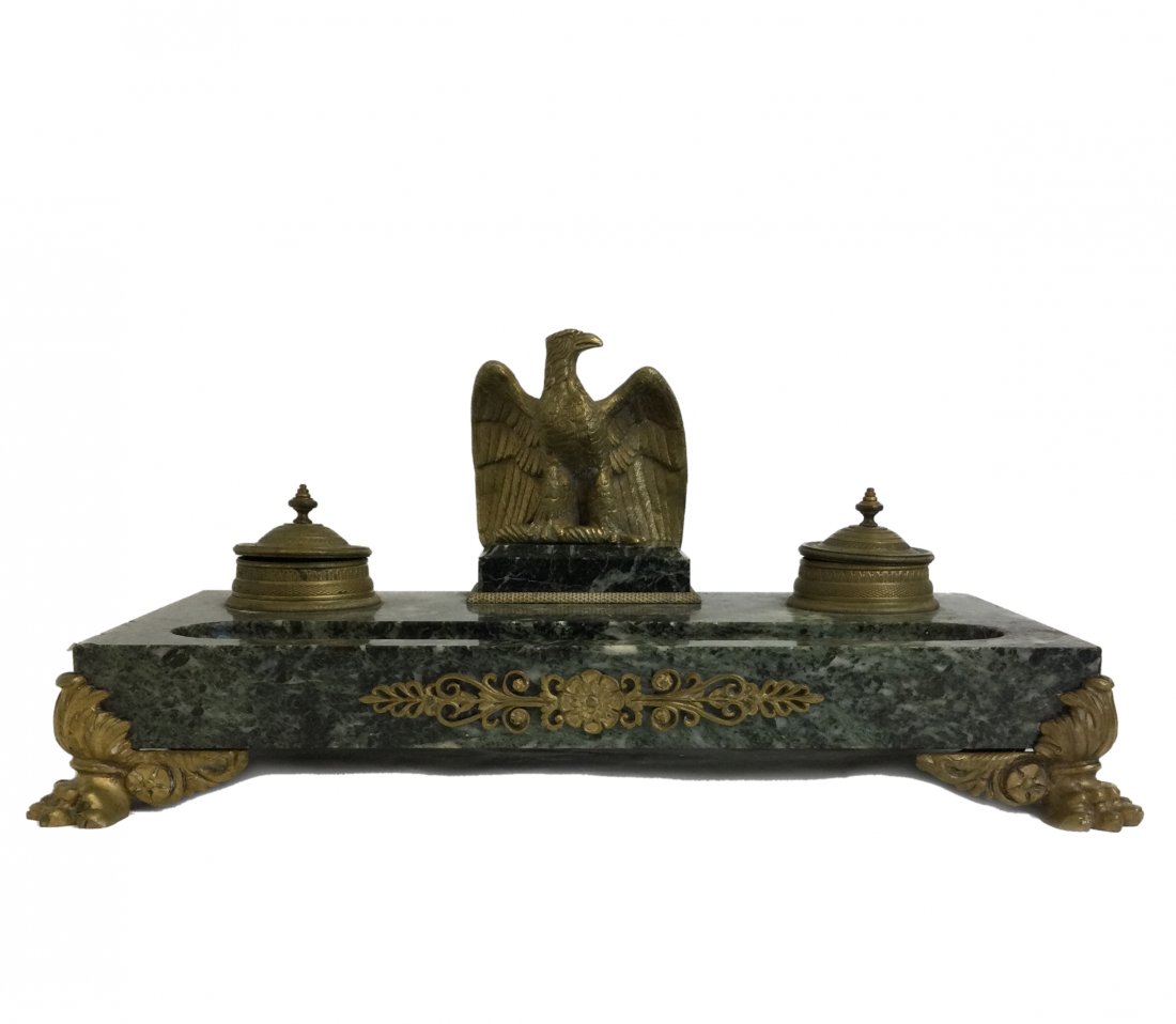 Antique Bronze Inkwell With Spread Eagle (1 of 10)