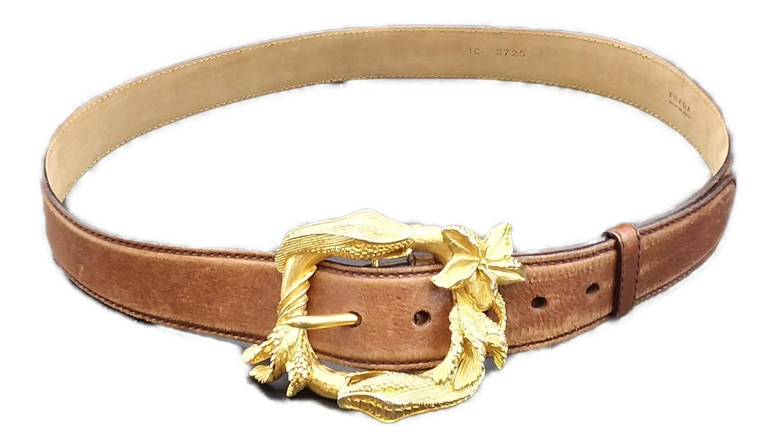 Prada Serpent and Lily Leather Belt Size 36: Prada Serpent and Lily Leather Belt & Buckle Size 36. For Shipping please contact your preferred provider or our provider; The UPS Store at (954) 454-1131. You could also pick up your item free of cha