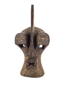 Old African Wooden carved Songye Kifwebe Mask: African hand carved Songye Kifwebe wooden mask. Approx. size 22 inches tall x 9.5 wide x 8.5 deep. Approx. weight 3 lbs. 5 oz. IMPORTANT: For Shipping, please contact our provider; The UPS Store at (9