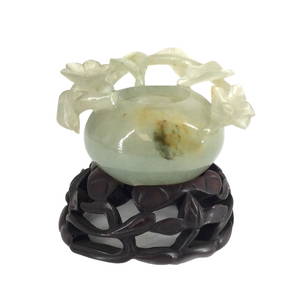 Celadon Jade Small Vessel with Stand