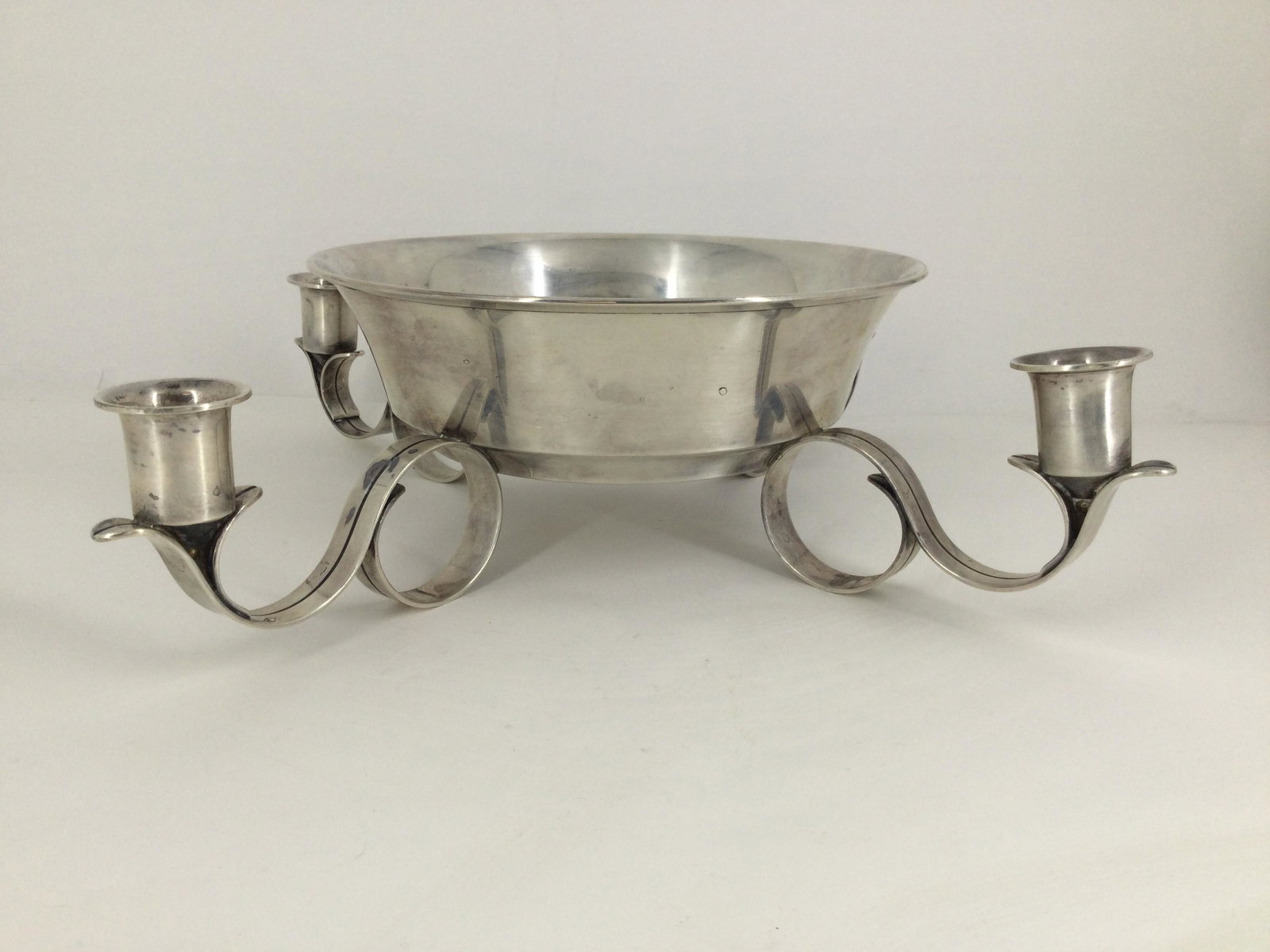 Tiffany and Co. Makers Sterling Silver Centerpiece Bowl and Candle Holder (1 of 8)