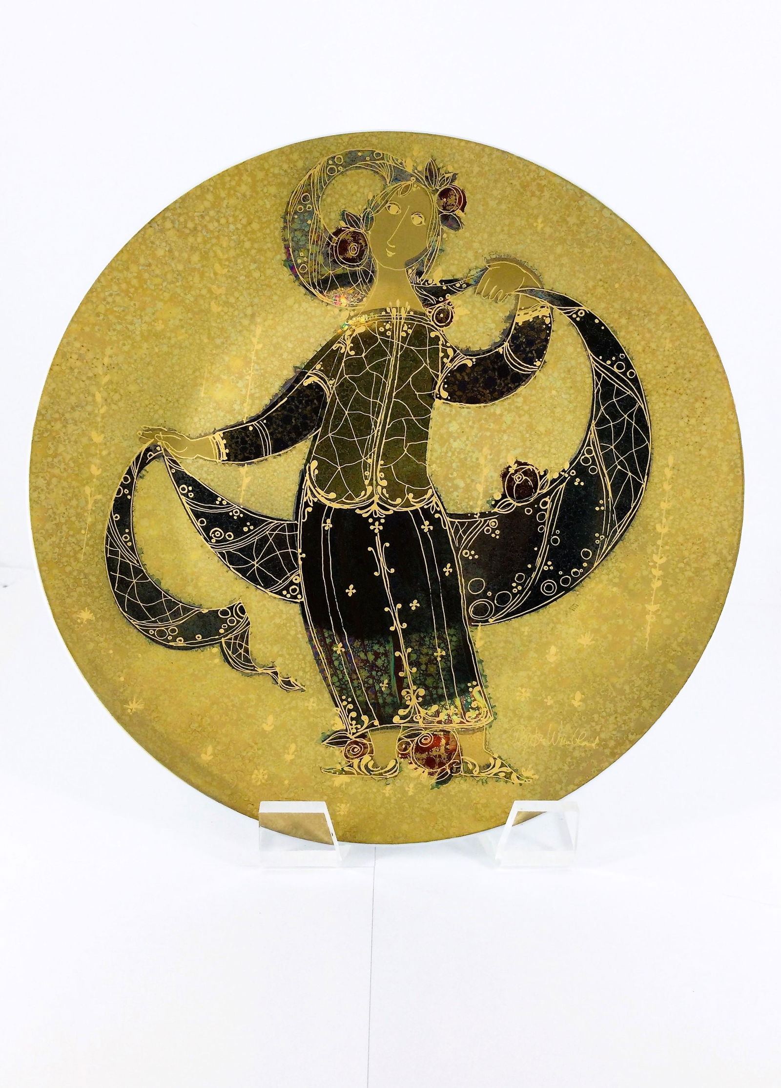 Rosenthal Bjorn Wiinblad Large Scheherazade Hand Painted Wall Plate (1 of 5)