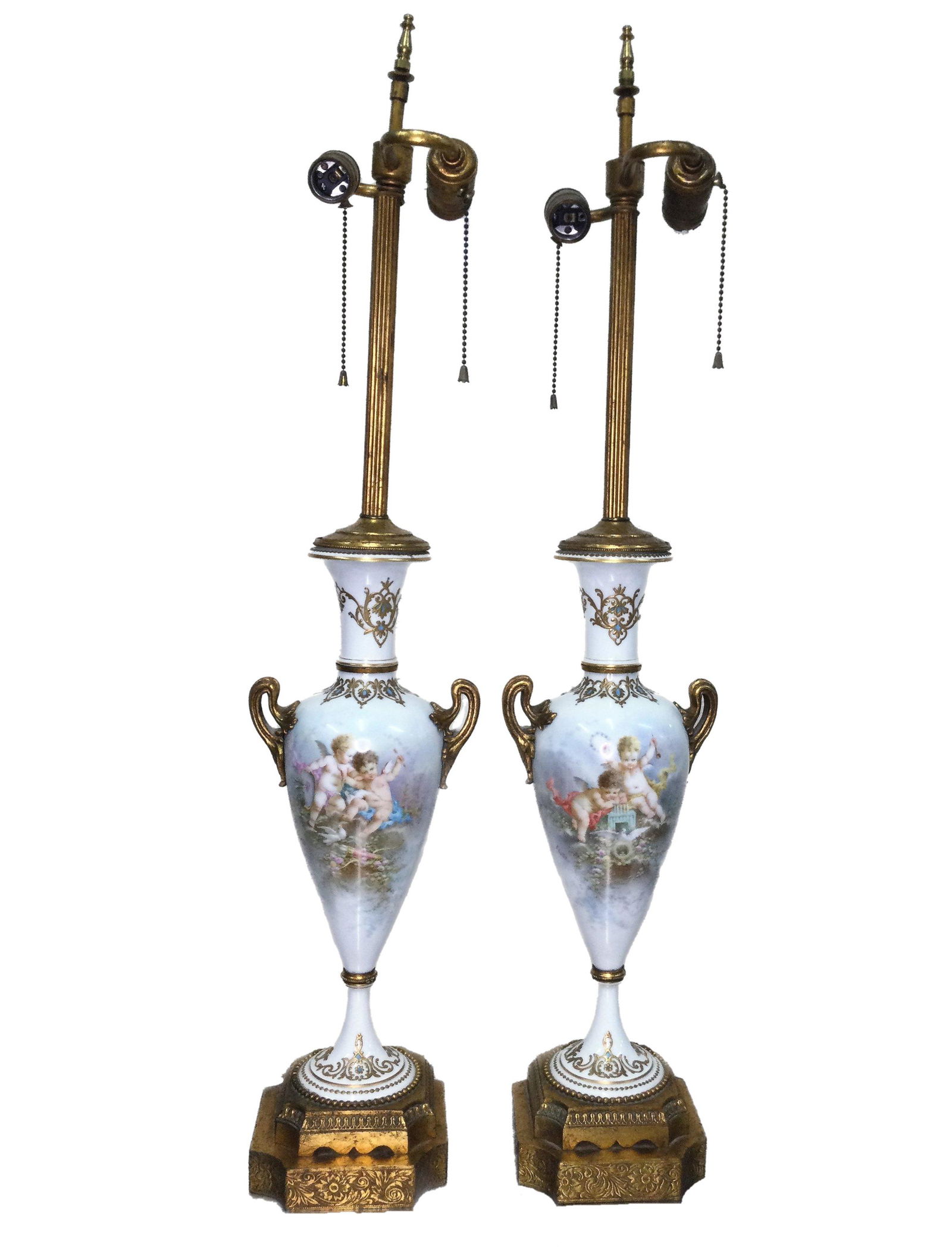 Antique Pair of Sevres Quality Lamps Signed A. Callot (1 of 8)