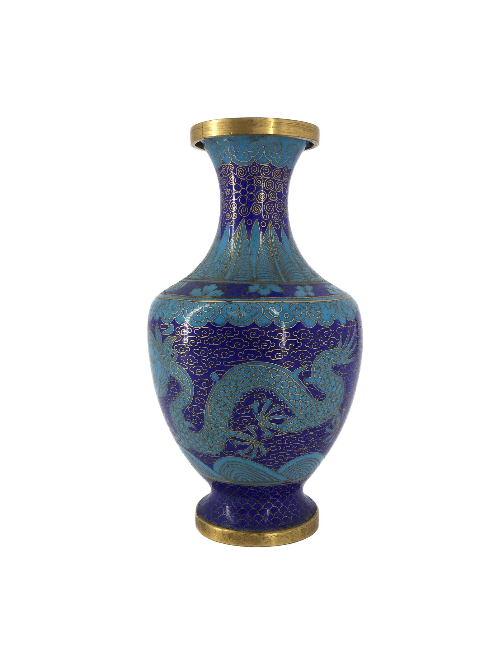 Cloisonne Vase With Five Toed Imperial Dragon Motif (1 of 6)