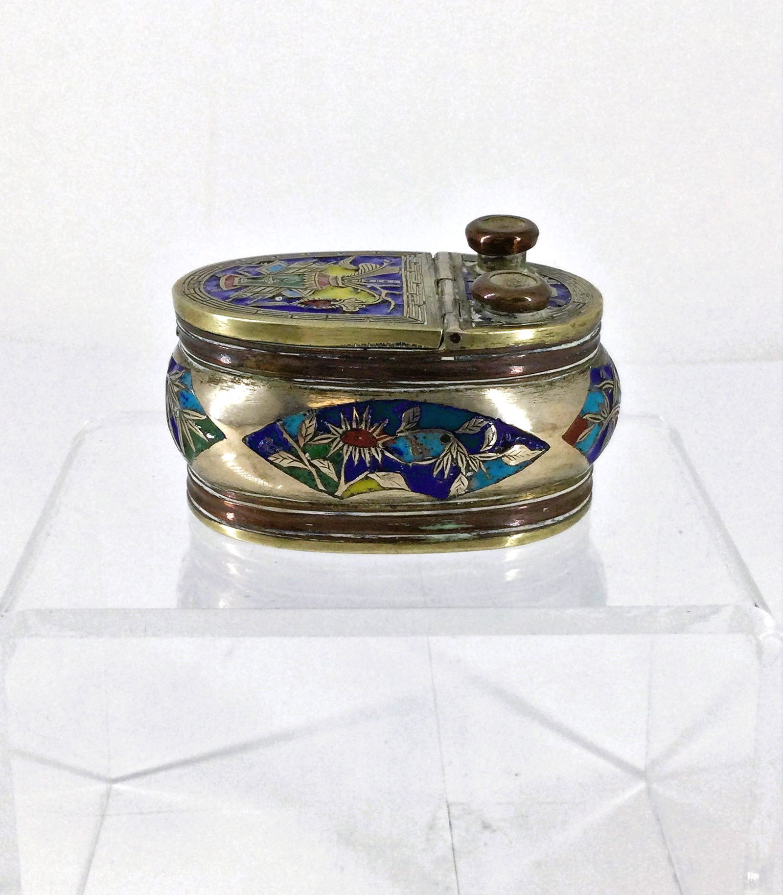 Enamel  Decorated Mixed Metals Opium Pipe (1 of 8)