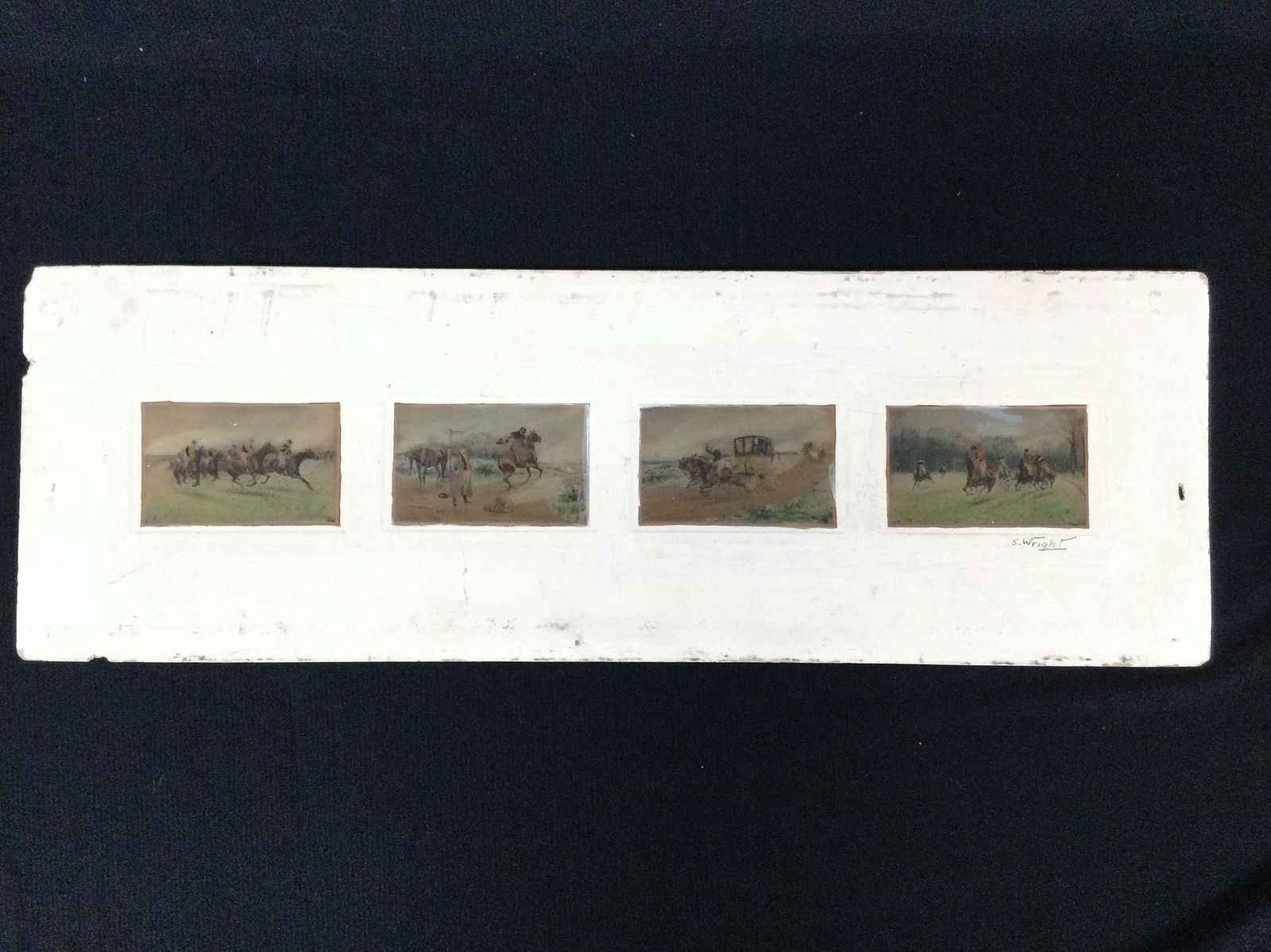 Gilbert S. Wright (English) Miniature Equestrian Paintings on Cardboard (1 of 5)