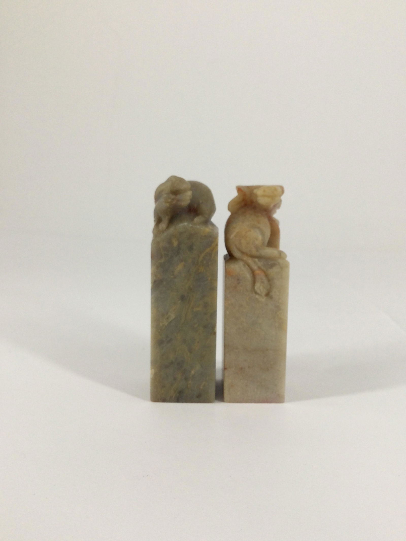 Pair of Soapstone Stamps with Ox and Rabbit (1 of 8)