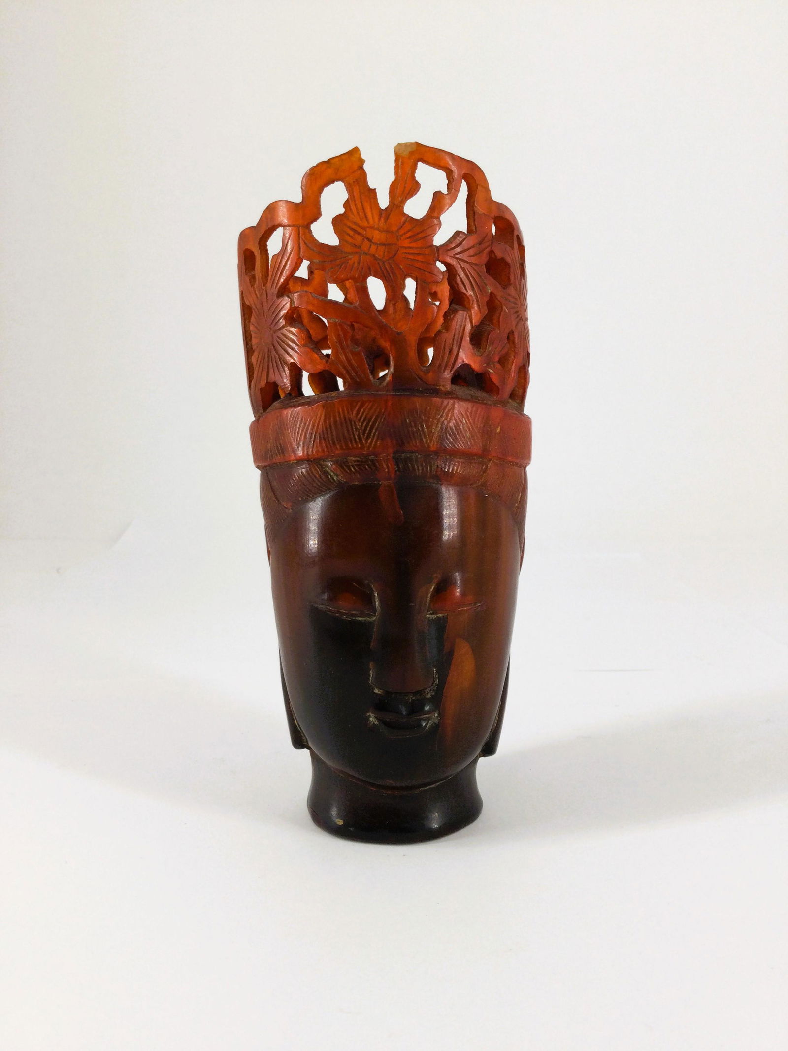 Chinese Horn Carved Figural Vase (1 of 9)