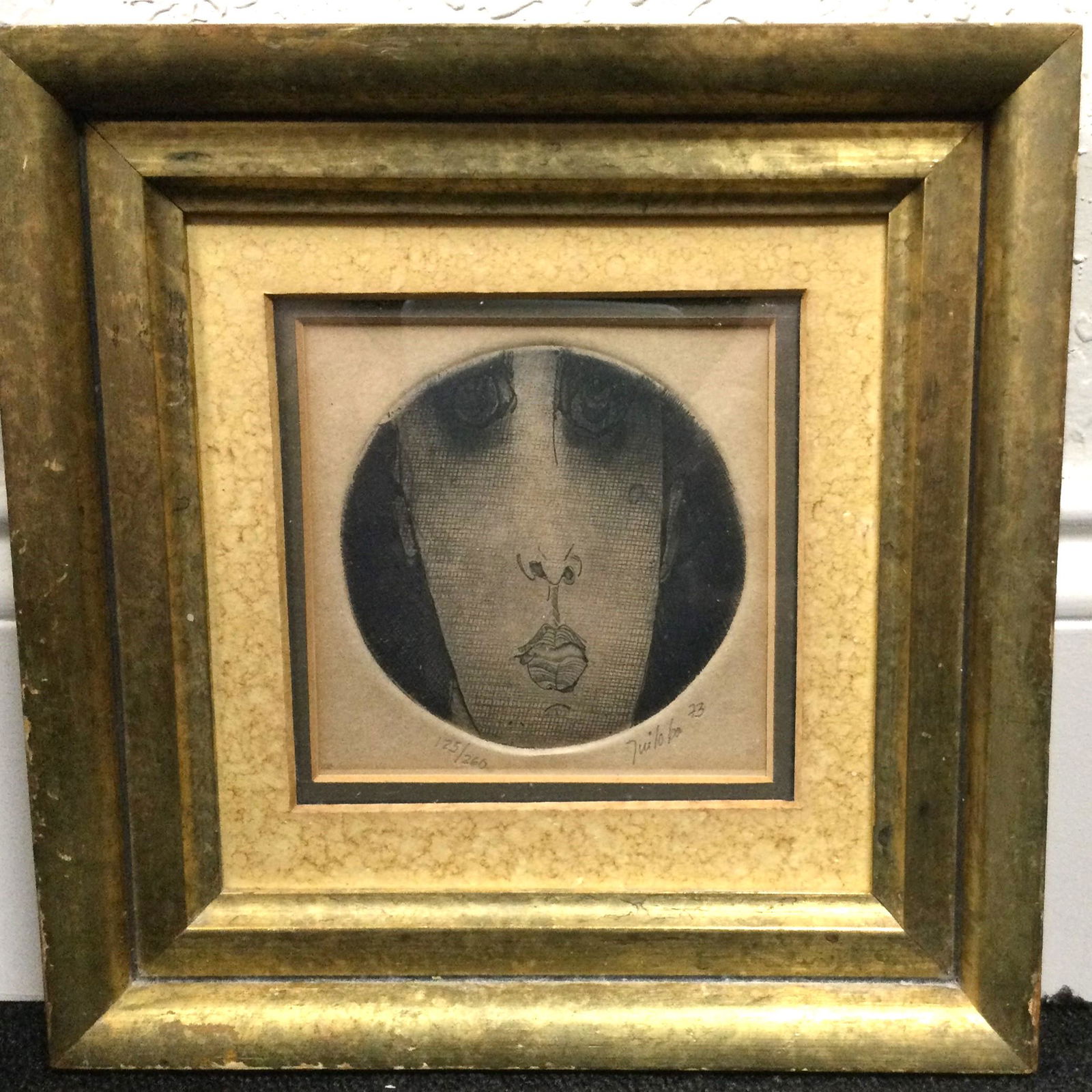 Mid Century Mystery Artist Signed Etching (1 of 4)