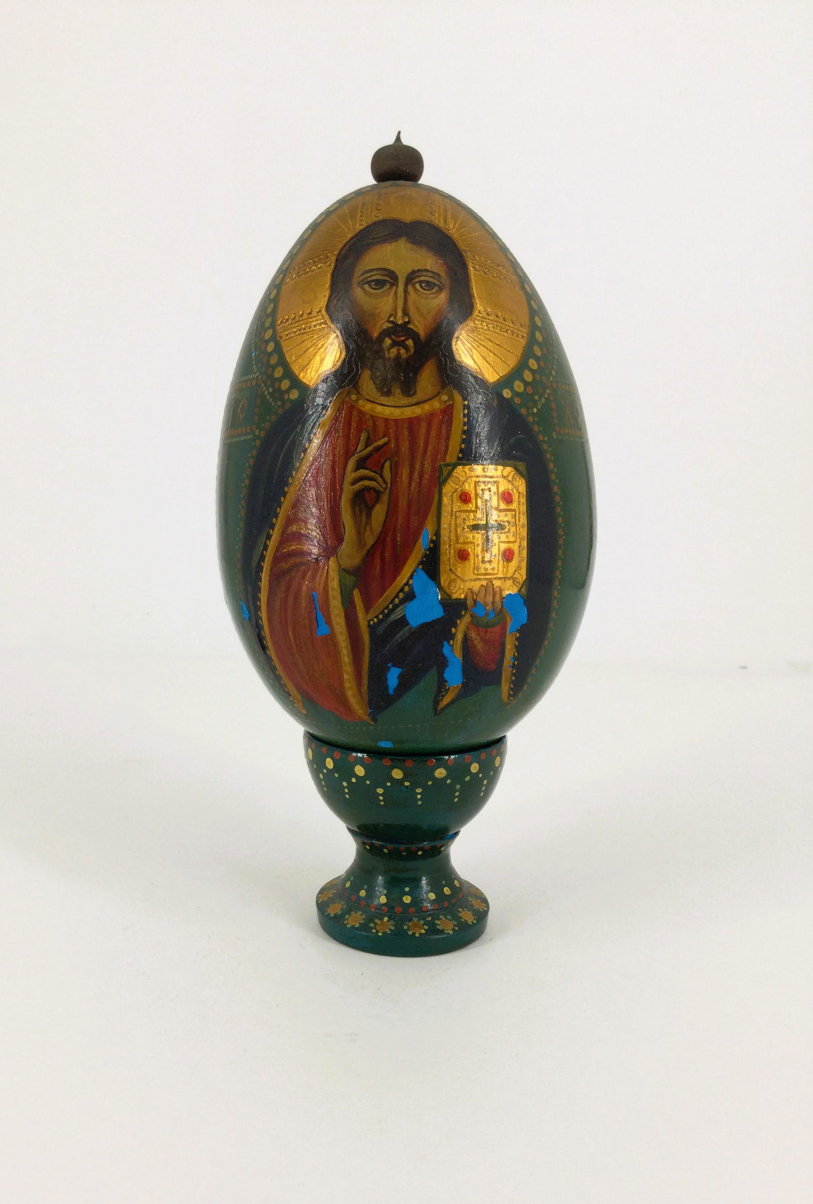 Russian Orthodox Wooden Lacquered Egg (1 of 6)