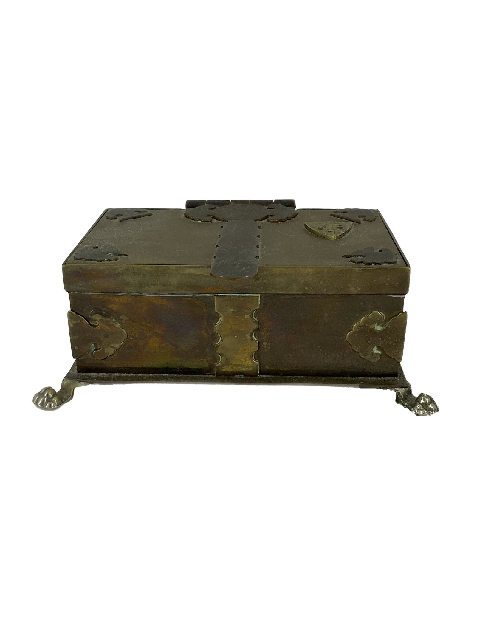 Antique Hinged Lidded Brass Box (1 of 6)
