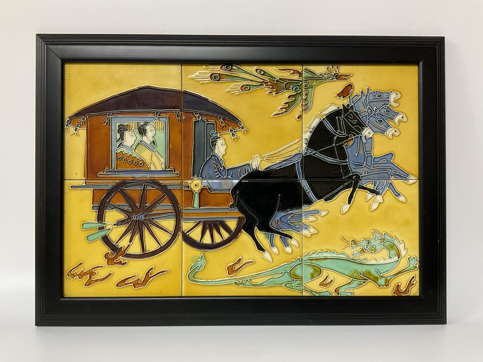 Framed Asian Tile Mural (1 of 3)