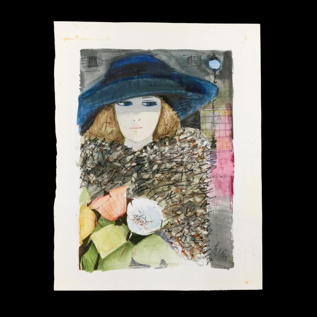 Charles Levier (French, 1920-2004) Watercolor and Pen on Paper (1 of 3)