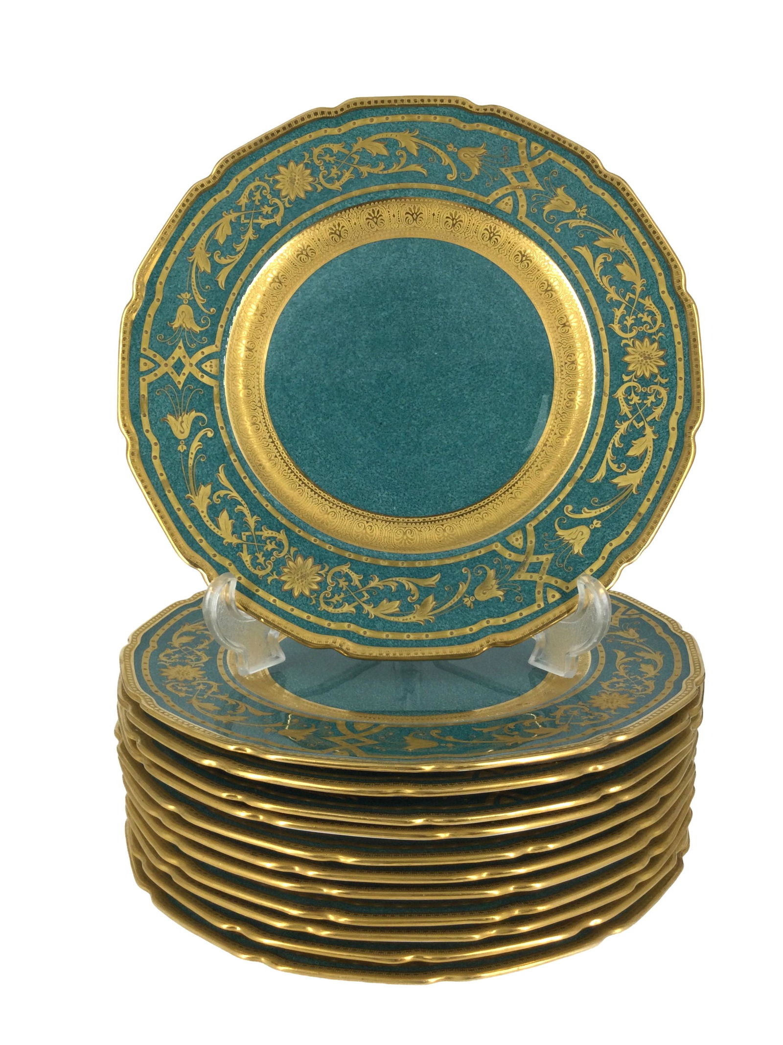 Set of 12 Royal Doulton (England) and Ovington Brothers Hand Painted Porcelain Plates (1 of 3)