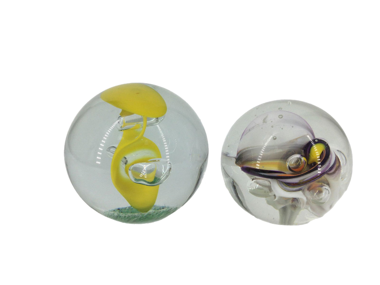 Pair Studio Art Glass Paperweights (1 of 5)