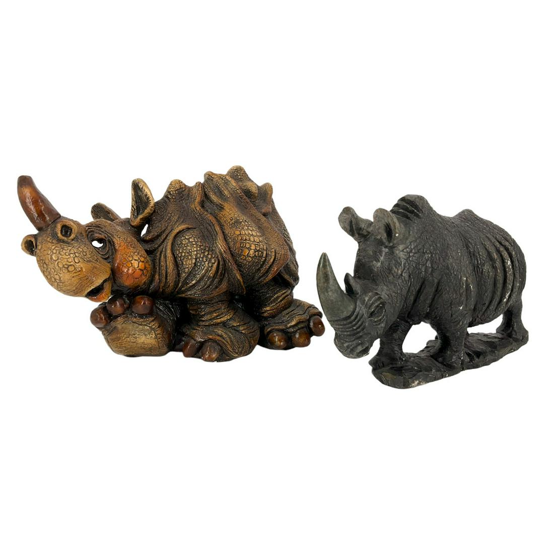 Pair of Rhinoceros Sculptures (1 of 6)