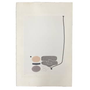 Signed VP Colored Silkscreen on Paper Edwin John Victor Pasmore (British, 1908-1998) 'Points of: Signed VP Colored Silkscreen on Paper 5/60 Edwin John Victor Pasmore (British, 1908-1998) 'Points of Contact' 1972. Approx. size (mat) 36 inches tall x 24 wide (art) 26 tall x 19 wide. IMPORTANT: NO I