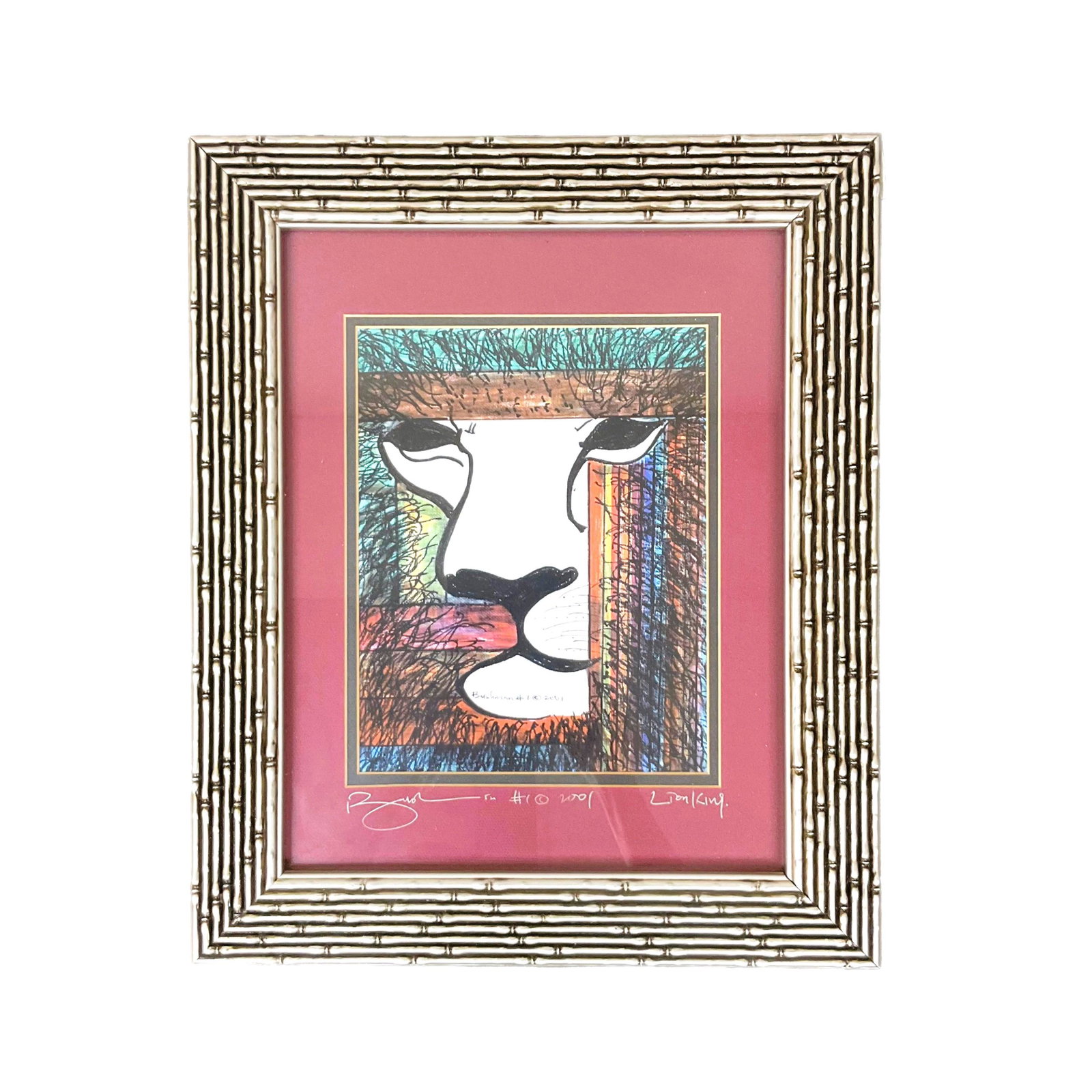 2001 Disney's Lion King by Timothy Adebule AKA Bushman #1: 2001 Disney's Lion King Art by Timothy Adebule AKA Bushman #1. Approx. size (frame) 18 inches tall 15 wide (art) 10 tall x 8 wide. IMPORTANT: NO In-House Shipping, Please read our shipping terms for p