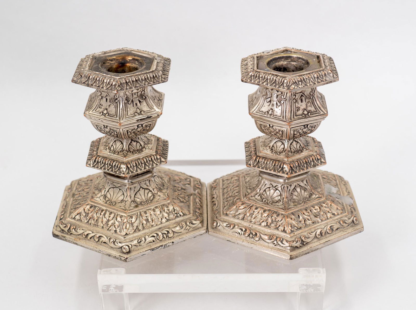 Pair of E.G. WEBSTER & SON Silverplate Candlestick Holders (1 of 6)