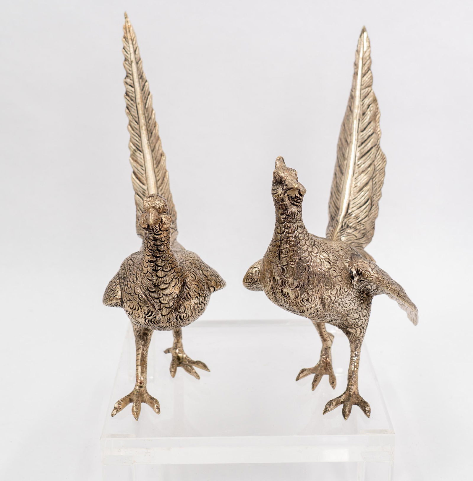Pair of Silverplate Pheasant Birds (1 of 8)