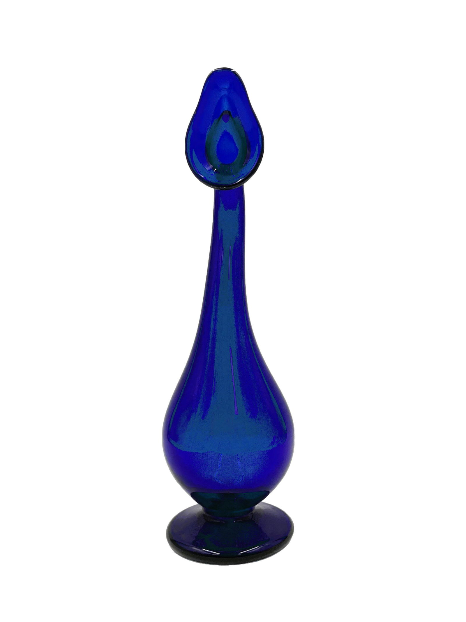 Antique Unusual Hand blown Islamic Tear Catcher: Antique Unusual Hand blown Islamic Tear Catcher Cobalt blue in Color. Approx. size 11 inches tall x 3 wide and deep. Approx. weight 10.3 oz. IMPORTANT: NO In-House Shipping, Please read our shipping t
