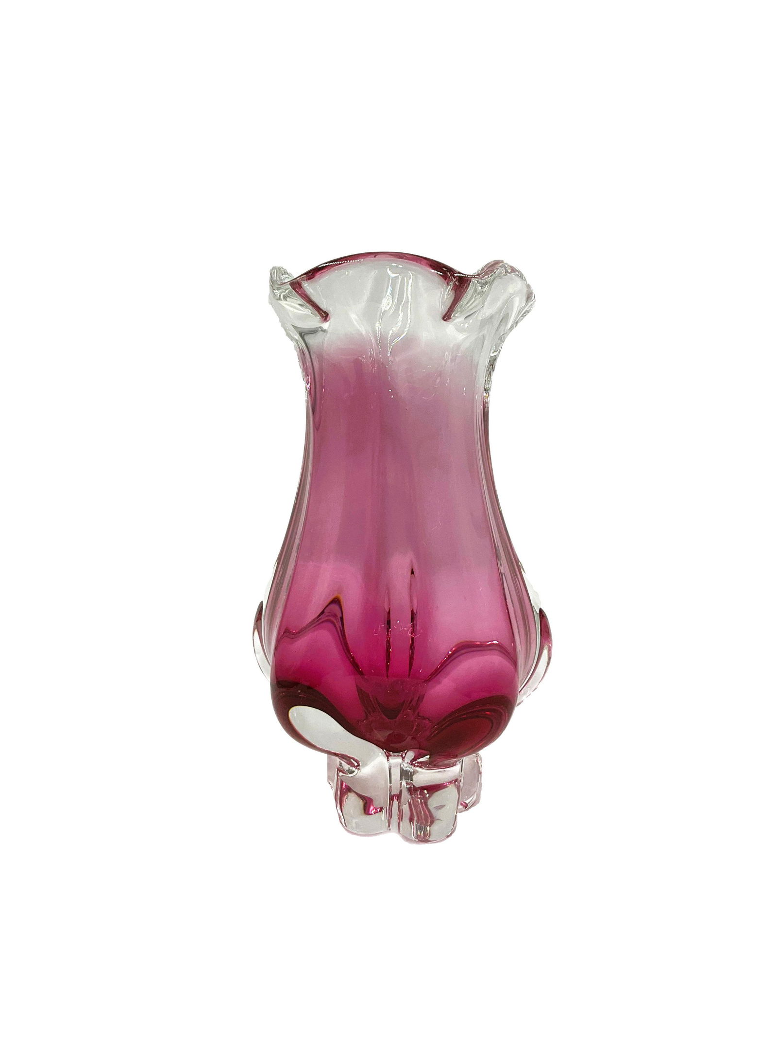 Hand Made Murano Two Toned Glass Vase (1 of 4)