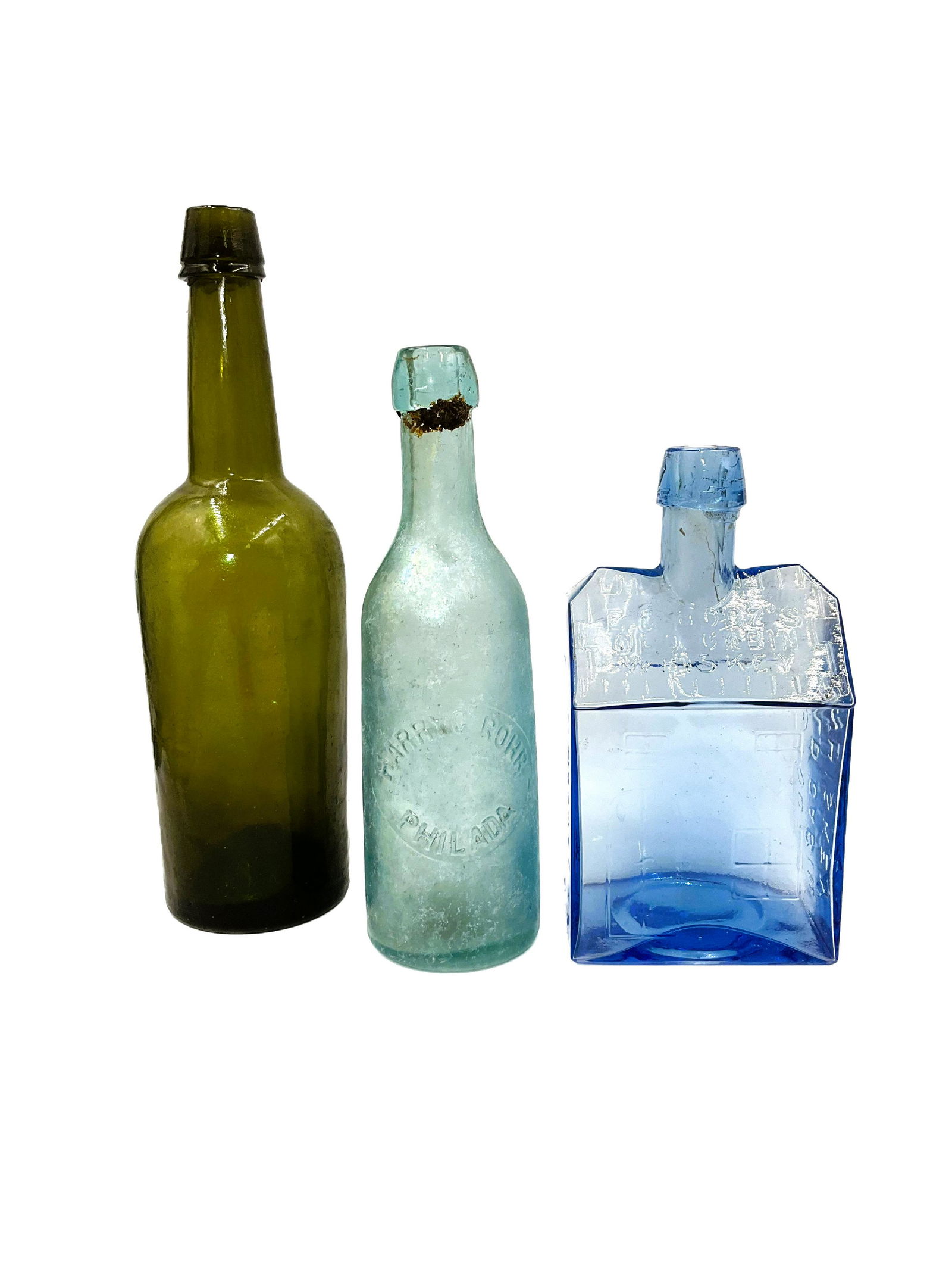 Lot of 3 ANTIQUE AMERICAN GLASS BOTTLES From Philadelphia - Sol (1 of 6)