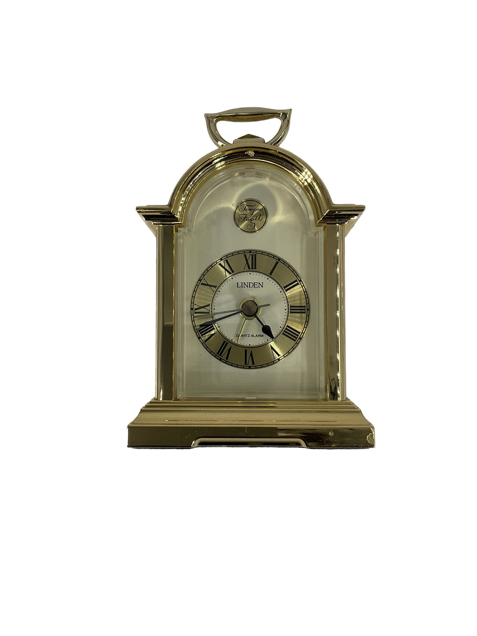 Vintage Linden Quartz Alarm Clock Tempus Fugit Miniature Carriage (1 of 3)